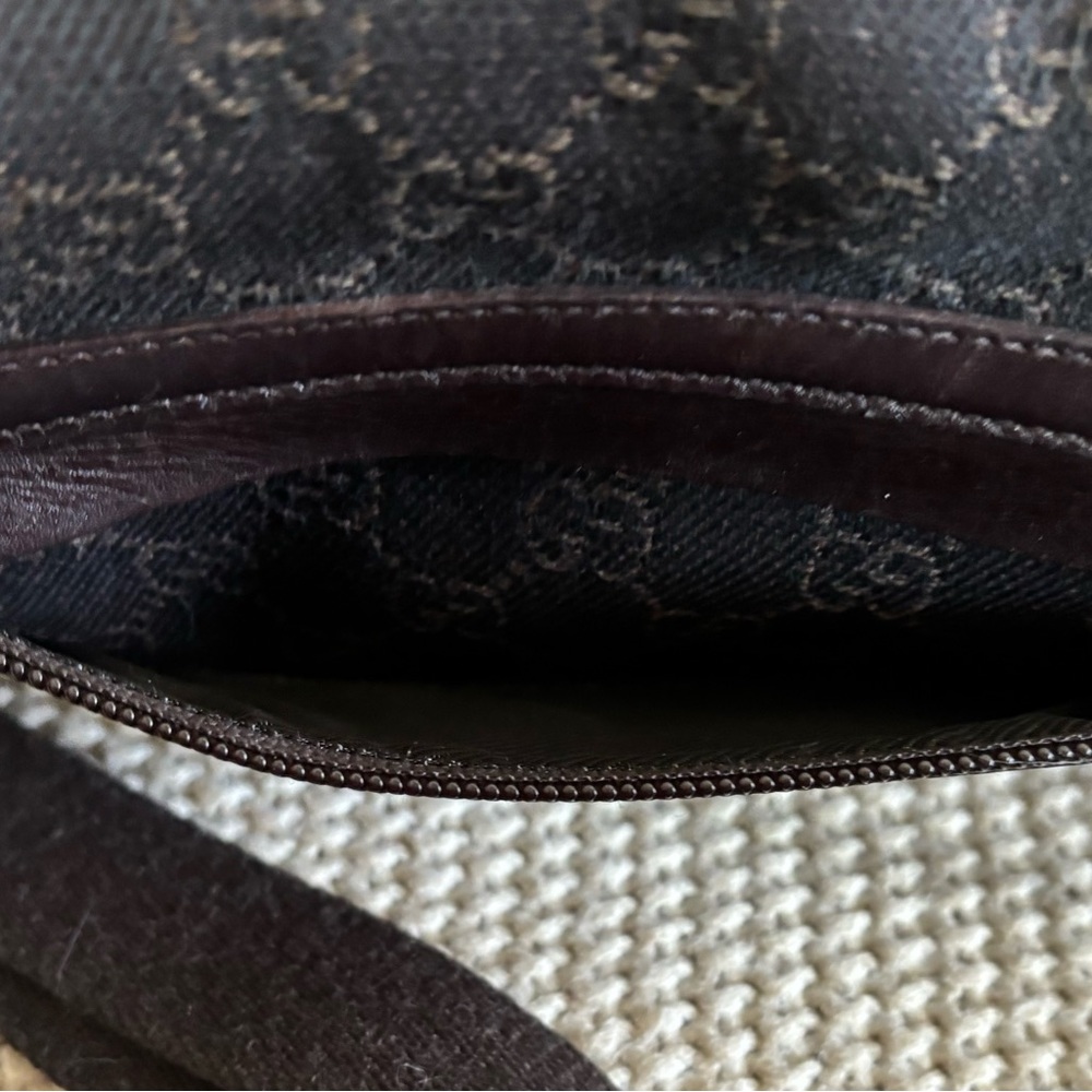 Gucci Dark Brown Canvas & Leather Messenger Bag - Picture 9 of 14